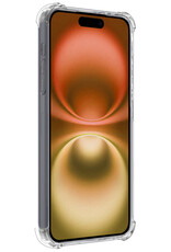 Nomfy Hoesje Geschikt voor iPhone 16 Hoesje Pasjeshouder Shockproof Pas Houder - Hoesje Geschikt voor iPhone 16 Hoes Met Kaarthouder - Transparant - 2 PACK