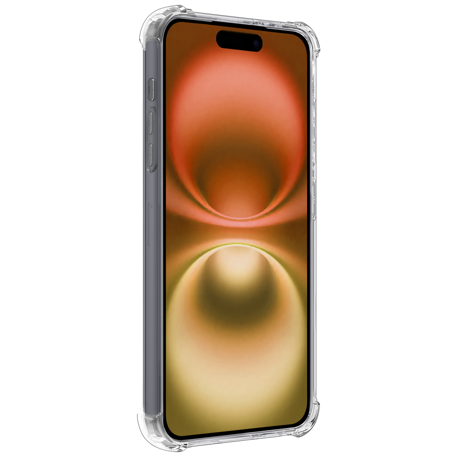 Nomfy Hoesje Geschikt voor iPhone 16 Hoesje Pasjeshouder Shockproof Pas Houder - Hoesje Geschikt voor iPhone 16 Hoes Met Kaarthouder - Transparant - 2 PACK