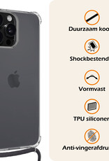 Nomfy Hoesje Geschikt voor iPhone 16 Pro Hoesje Shock Proof Transparant Met Telefoonketting Case Shock Koord - Hoesje Geschikt voor iPhone 16 Pro Shock Proof Case Met Koord - Transparant