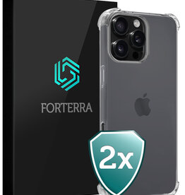 Forterra Forterra iPhone 16 Pro Hoesje Shockproof - Transparant - 2 PACK