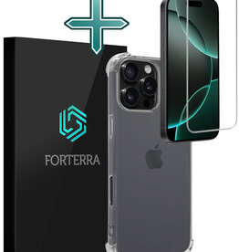 Forterra Forterra iPhone 16 Pro Hoesje Shockproof Met Screenprotector Met Dichte Notch