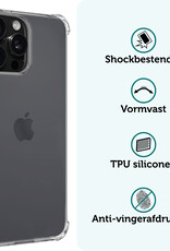 Forterra Hoesje Geschikt voor iPhone 16 Pro Case Shockproof Siliconen Hoes Met Screenprotector - Hoes Geschikt voor iPhone 16 Pro Hoesje Shock Proof Back Cover - Transparant