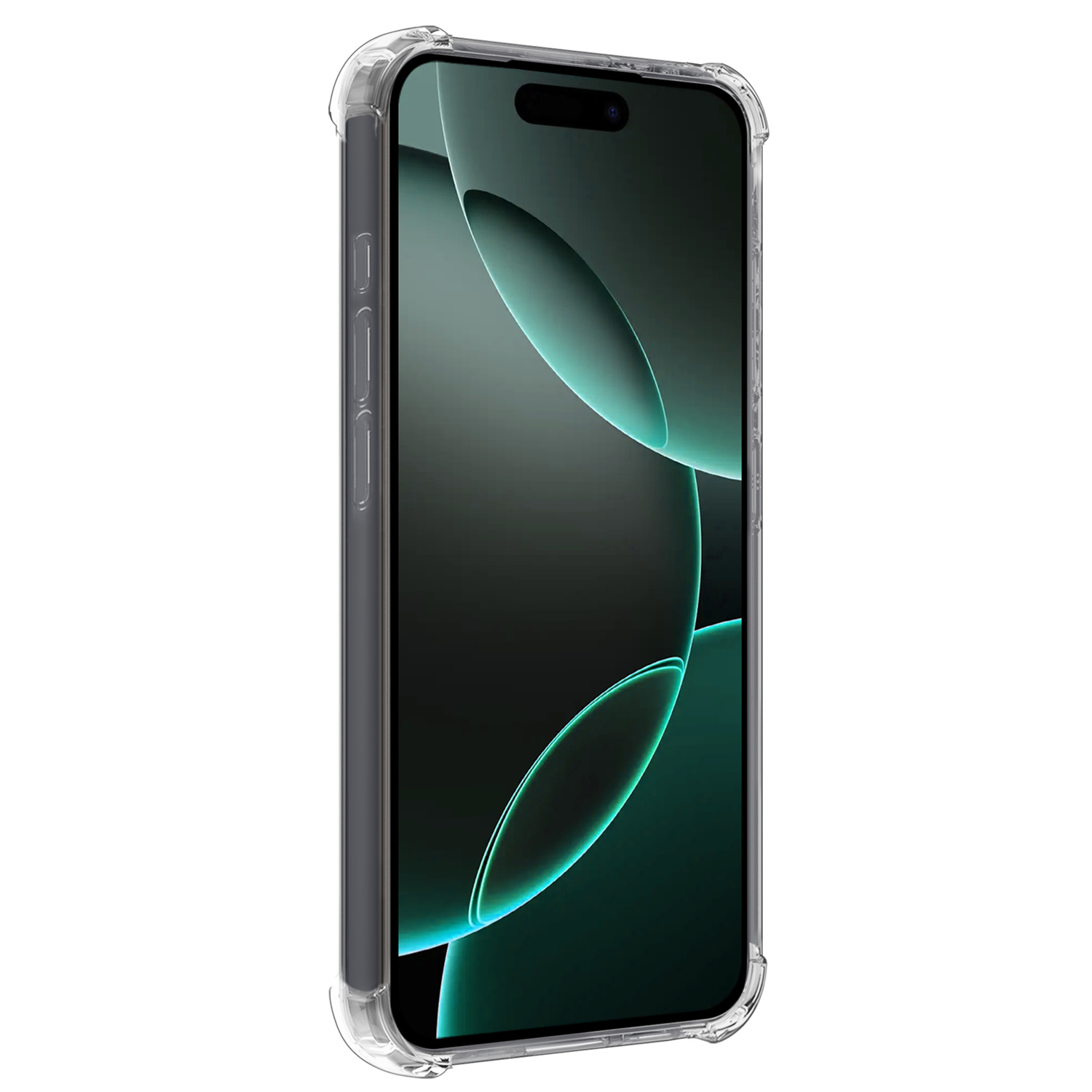 Forterra Hoesje Geschikt voor iPhone 16 Pro Case Shockproof Siliconen Hoes Met Screenprotector - Hoes Geschikt voor iPhone 16 Pro Hoesje Shock Proof Back Cover - Transparant