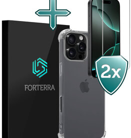 Forterra Forterra iPhone 16 Pro Hoesje Shockproof Met 2x Screenprotector Met Dichte Notch