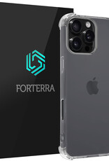 Forterra Hoesje Geschikt voor iPhone 16 Pro Max Case Shockproof Siliconen Hoes - Hoes Geschikt voor iPhone 16 Pro Max Hoesje Shock Proof Back Cover - Transparant