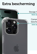 Forterra Hoesje Geschikt voor iPhone 16 Pro Max Case Shockproof Siliconen Hoes - Hoes Geschikt voor iPhone 16 Pro Max Hoesje Shock Proof Back Cover - Transparant - 2 PACK