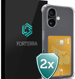 Forterra Forterra iPhone 16 Plus Hoesje Pashouder - 2 PACK