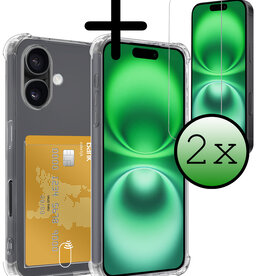BASEY. BASEY. iPhone 16 Plus Hoesje Pashouder Met 2x Screenprotector