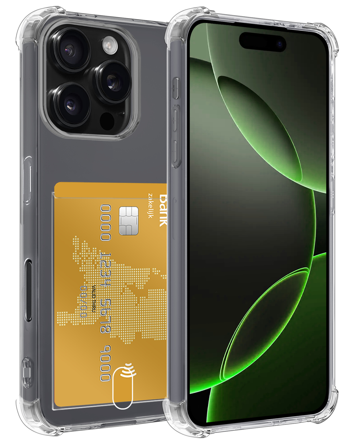 BASEY. Hoes Geschikt voor iPhone 16 Pro Hoesje Shock Proof Case Hoes - Hoesje Geschikt voor iPhone 16 Pro Hoes Cover Shockproof - Transparant