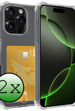BASEY. Hoes Geschikt voor iPhone 16 Pro Hoesje Shock Proof Case Hoes - Hoesje Geschikt voor iPhone 16 Pro Hoes Cover Shockproof - Transparant - 2 Stuks