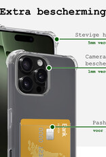 BASEY. Hoes Geschikt voor iPhone 16 Pro Hoesje Shock Proof Case Hoes Met 2x Screenprotector - Hoesje Geschikt voor iPhone 16 Pro Hoes Cover Shockproof - Transparant