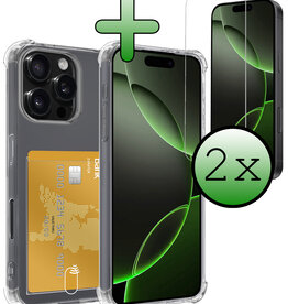 BASEY. BASEY. iPhone 16 Pro Max Hoesje Pashouder Met 2x Screenprotector