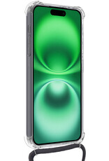 BASEY. Hoes Geschikt voor iPhone 16 Hoesje Pas Houder Shock Proof Case Hoes Met Koord - Hoesje Geschikt voor iPhone 16 Hoes Met Telefoonkoord Pasjeshouder Cover - Transparant