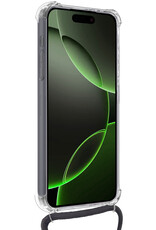 BASEY. Hoes Geschikt voor iPhone 16 Pro Max Hoesje Pas Houder Shock Proof Case Hoes Met Koord - Hoesje Geschikt voor iPhone 16 Pro Max Hoes Met Telefoonkoord Pasjeshouder Cover - Transparant