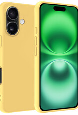 BASEY. Hoes Geschikt voor iPhone 16 Hoesje Siliconen Back Cover Case - Hoesje Geschikt voor iPhone 16 Hoes Cover Hoesje - Geel