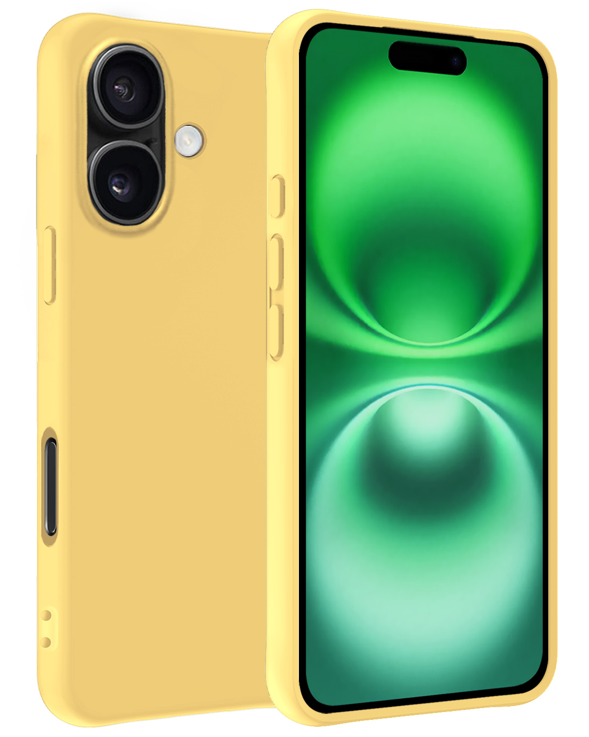 BASEY. Hoes Geschikt voor iPhone 16 Hoesje Siliconen Back Cover Case - Hoesje Geschikt voor iPhone 16 Hoes Cover Hoesje - Geel