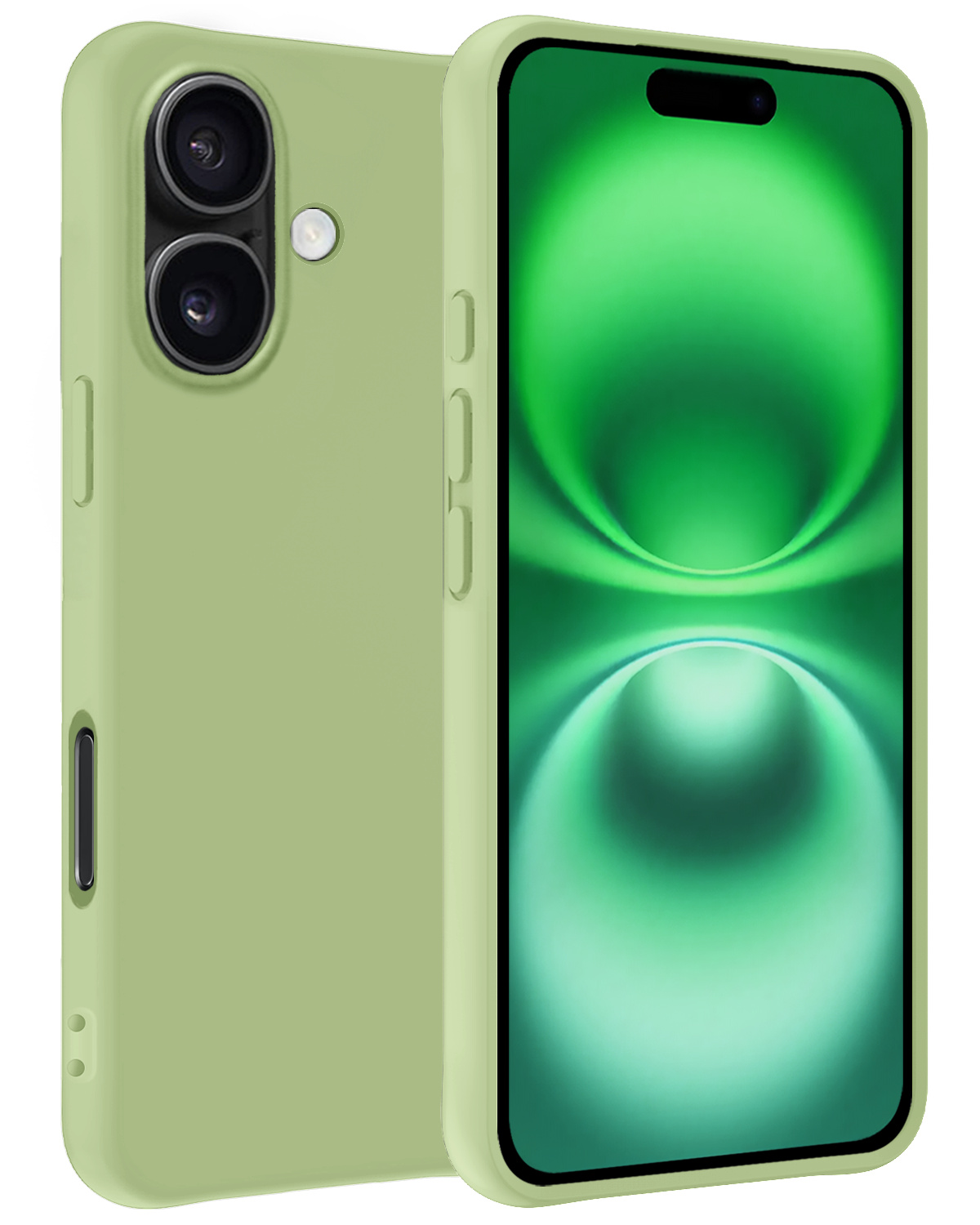 BASEY. Hoes Geschikt voor iPhone 16 Hoesje Siliconen Back Cover Case - Hoesje Geschikt voor iPhone 16 Hoes Cover Hoesje - Groen