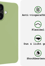 BASEY. Hoes Geschikt voor iPhone 16 Hoesje Siliconen Back Cover Case - Hoesje Geschikt voor iPhone 16 Hoes Cover Hoesje - Groen