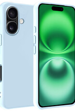 BASEY. Hoes Geschikt voor iPhone 16 Hoesje Siliconen Back Cover Case - Hoesje Geschikt voor iPhone 16 Hoes Cover Hoesje - Lichtblauw
