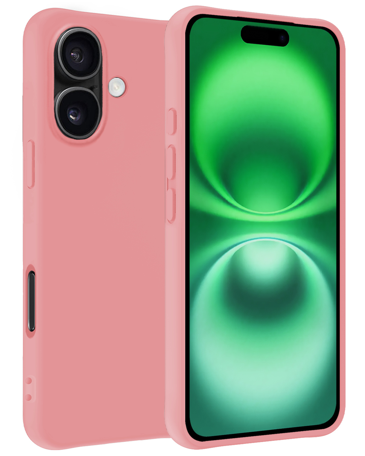 BASEY. Hoes Geschikt voor iPhone 16 Hoesje Siliconen Back Cover Case - Hoesje Geschikt voor iPhone 16 Hoes Cover Hoesje - Lichtroze