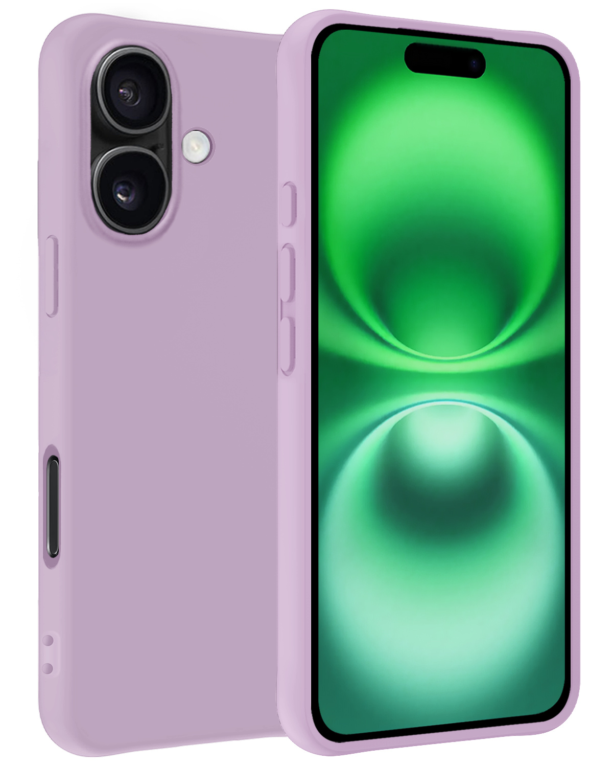 BASEY. Hoes Geschikt voor iPhone 16 Hoesje Siliconen Back Cover Case - Hoesje Geschikt voor iPhone 16 Hoes Cover Hoesje - Lila