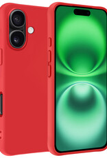 BASEY. Hoes Geschikt voor iPhone 16 Hoesje Siliconen Back Cover Case - Hoesje Geschikt voor iPhone 16 Hoes Cover Hoesje - Rood