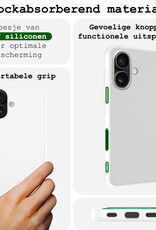 BASEY. Hoes Geschikt voor iPhone 16 Hoesje Siliconen Back Cover Case - Hoesje Geschikt voor iPhone 16 Hoes Cover Hoesje - Wit