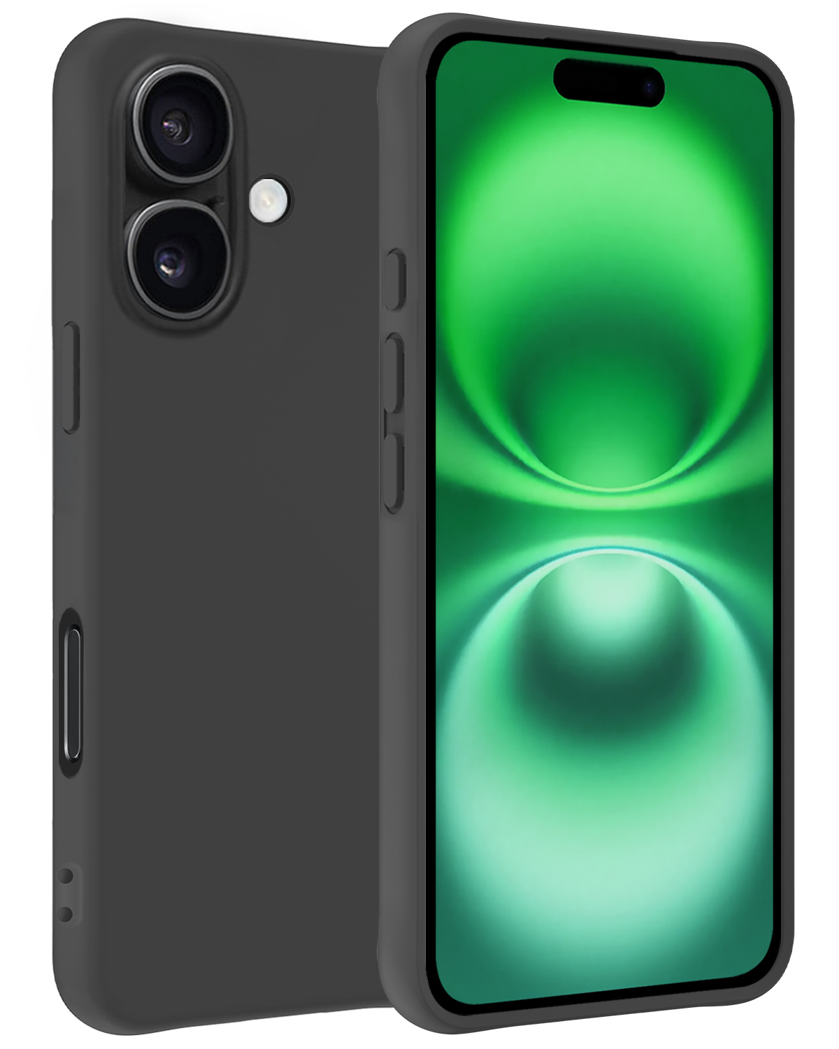 BASEY. Hoes Geschikt voor iPhone 16 Hoesje Siliconen Back Cover Case - Hoesje Geschikt voor iPhone 16 Hoes Cover Hoesje - Zwart