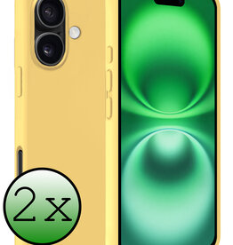 BASEY. BASEY. iPhone 16 Hoesje Siliconen - Geel - 2 PACK