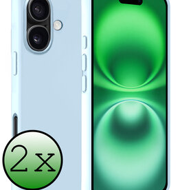 BASEY. BASEY. iPhone 16 Hoesje Siliconen - Lichtblauw - 2 PACK