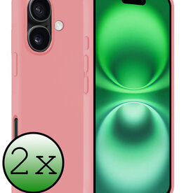 BASEY. BASEY. iPhone 16 Hoesje Siliconen - Lichtroze - 2 PACK