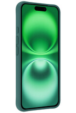 BASEY. Hoes Geschikt voor iPhone 16 Hoesje Siliconen Back Cover Case Met Screenprotector - Hoesje Geschikt voor iPhone 16 Hoes Cover Hoesje - Donkergroen