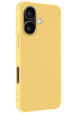 BASEY. Hoes Geschikt voor iPhone 16 Hoesje Siliconen Back Cover Case Met Screenprotector - Hoesje Geschikt voor iPhone 16 Hoes Cover Hoesje - Geel