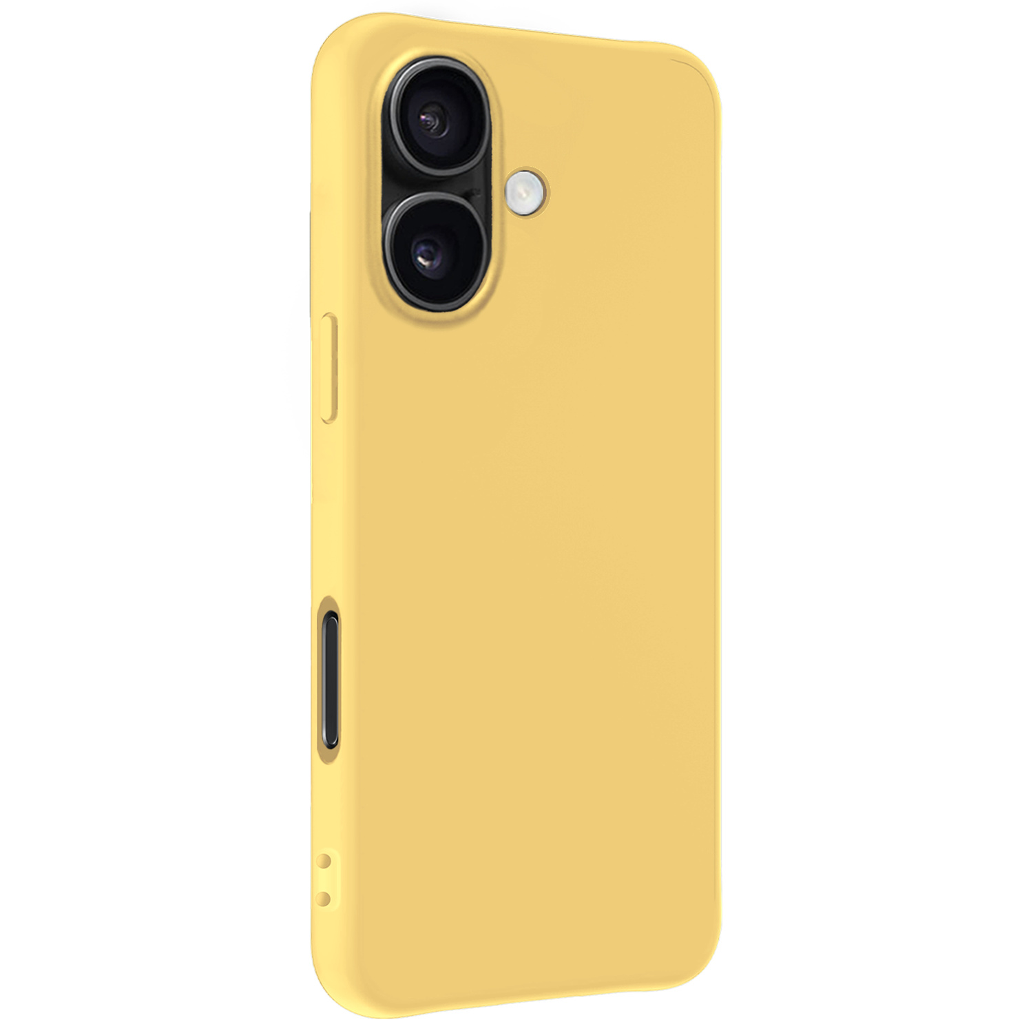 BASEY. Hoes Geschikt voor iPhone 16 Hoesje Siliconen Back Cover Case Met Screenprotector - Hoesje Geschikt voor iPhone 16 Hoes Cover Hoesje - Geel