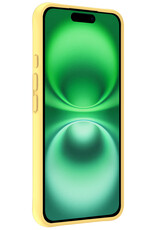 BASEY. Hoes Geschikt voor iPhone 16 Hoesje Siliconen Back Cover Case Met Screenprotector - Hoesje Geschikt voor iPhone 16 Hoes Cover Hoesje - Geel