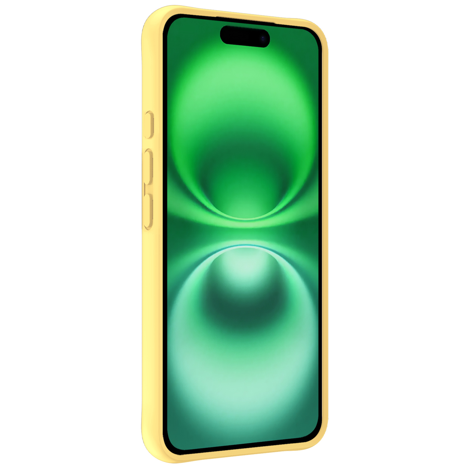 BASEY. Hoes Geschikt voor iPhone 16 Hoesje Siliconen Back Cover Case Met Screenprotector - Hoesje Geschikt voor iPhone 16 Hoes Cover Hoesje - Geel