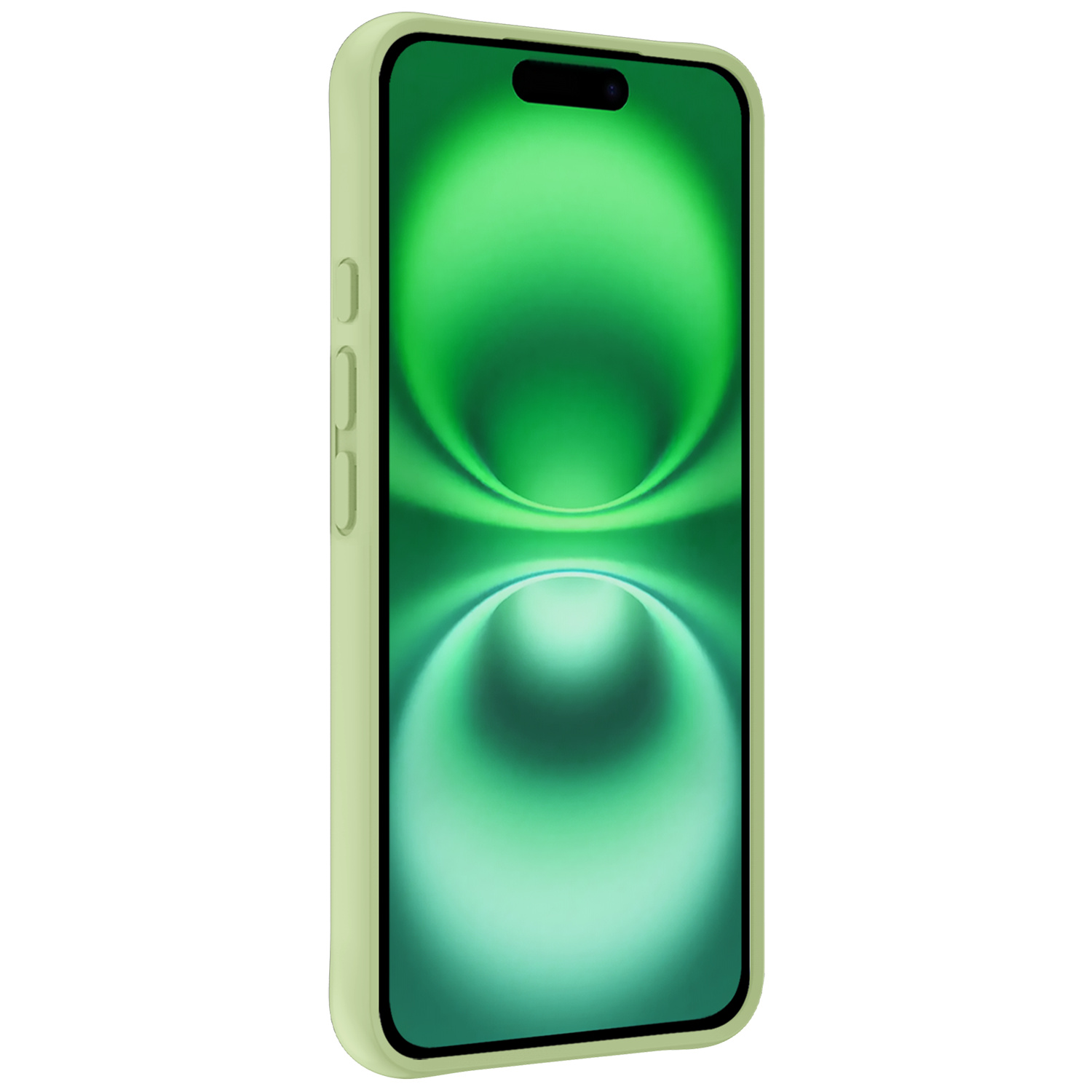 BASEY. Hoes Geschikt voor iPhone 16 Hoesje Siliconen Back Cover Case Met Screenprotector - Hoesje Geschikt voor iPhone 16 Hoes Cover Hoesje - Groen