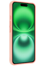BASEY. Hoes Geschikt voor iPhone 16 Hoesje Siliconen Back Cover Case Met Screenprotector - Hoesje Geschikt voor iPhone 16 Hoes Cover Hoesje - Perzik