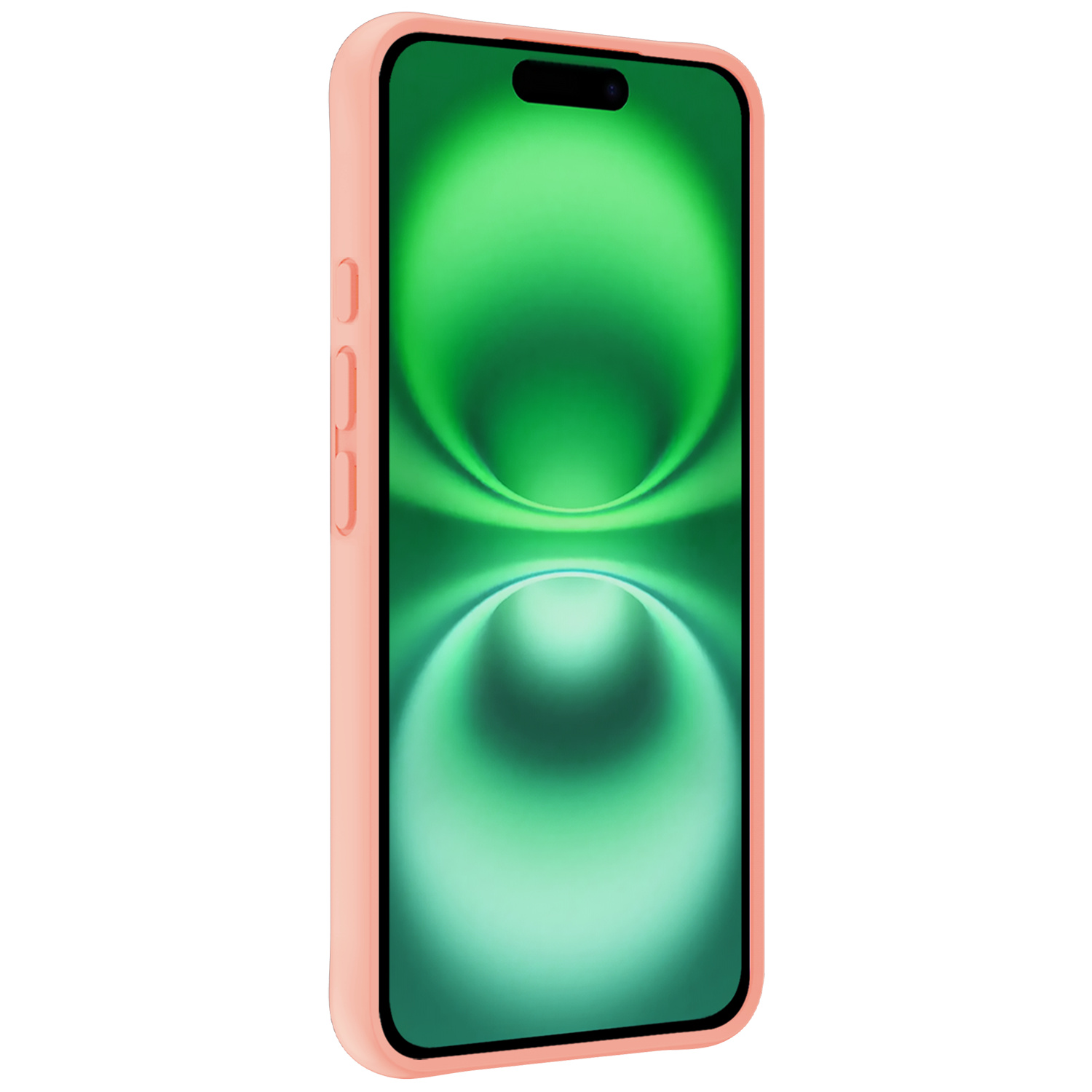 BASEY. Hoes Geschikt voor iPhone 16 Hoesje Siliconen Back Cover Case Met Screenprotector - Hoesje Geschikt voor iPhone 16 Hoes Cover Hoesje - Perzik