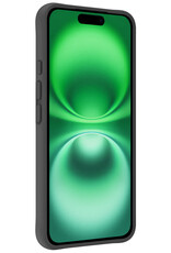 BASEY. Hoes Geschikt voor iPhone 16 Hoesje Siliconen Back Cover Case Met 2x Screenprotector - Hoesje Geschikt voor iPhone 16 Hoes Cover Hoesje - Zwart