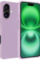 BASEY. Hoes Geschikt voor iPhone 16 Plus Hoesje Siliconen Back Cover Case - Hoesje Geschikt voor iPhone 16 Plus Hoes Cover Hoesje - Lila