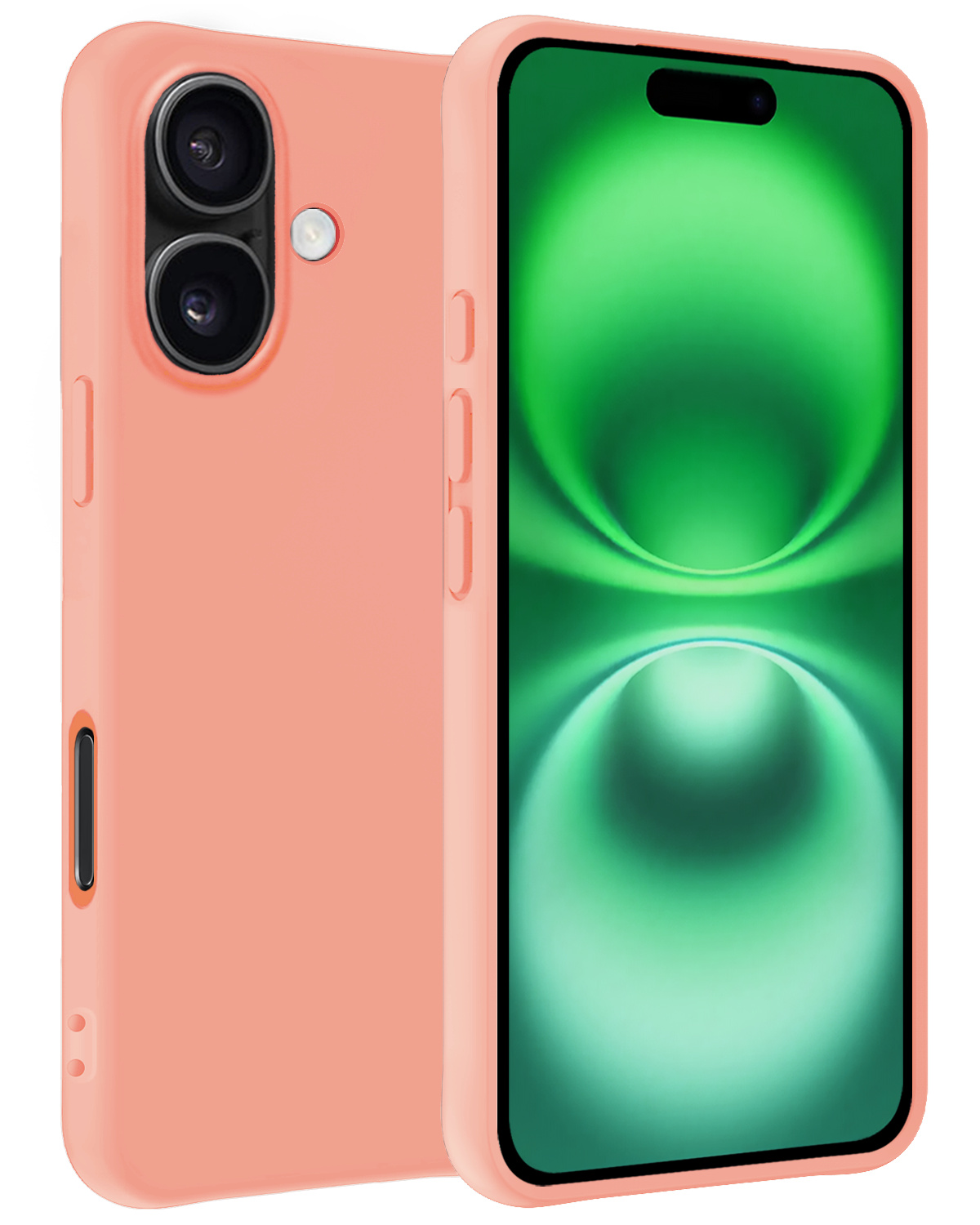 BASEY. Hoes Geschikt voor iPhone 16 Plus Hoesje Siliconen Back Cover Case - Hoesje Geschikt voor iPhone 16 Plus Hoes Cover Hoesje - Perzik