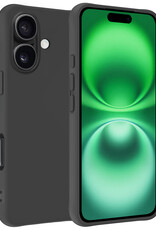 BASEY. Hoes Geschikt voor iPhone 16 Plus Hoesje Siliconen Back Cover Case - Hoesje Geschikt voor iPhone 16 Plus Hoes Cover Hoesje - Zwart