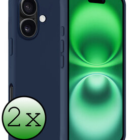 BASEY. BASEY. iPhone 16 Plus Hoesje Siliconen - Donkerblauw - 2 PACK