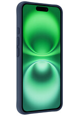 BASEY. Hoes Geschikt voor iPhone 16 Plus Hoesje Siliconen Back Cover Case - Hoesje Geschikt voor iPhone 16 Plus Hoes Cover Hoesje - Donkerblauw - 2 Stuks