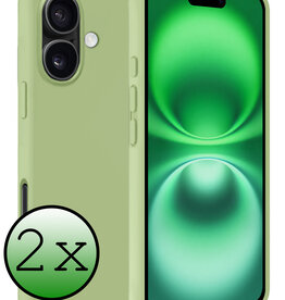 BASEY. BASEY. iPhone 16 Plus Hoesje Siliconen - Groen - 2 PACK