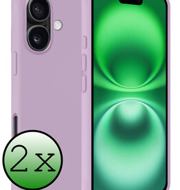 BASEY. BASEY. iPhone 16 Plus Hoesje Siliconen - Lila - 2 PACK