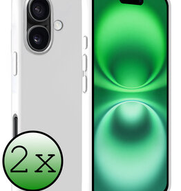 BASEY. BASEY. iPhone 16 Plus Hoesje Siliconen - Wit - 2 PACK