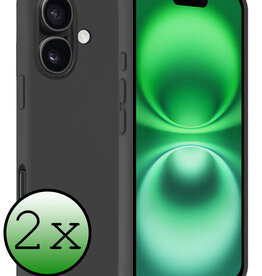 BASEY. BASEY. iPhone 16 Plus Hoesje Siliconen - Zwart - 2 PACK