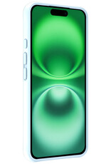 BASEY. Hoes Geschikt voor iPhone 16 Plus Hoesje Siliconen Back Cover Case Met Screenprotector - Hoesje Geschikt voor iPhone 16 Plus Hoes Cover Hoesje - Lichtblauw